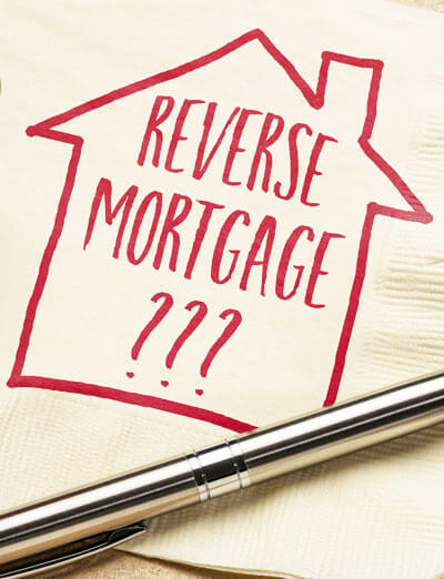 Reverse mortgage drawing with question marks