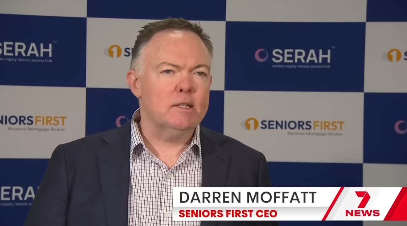 Darren Moffatt Seniors First CEO on TV news talking reverse mortgage growth